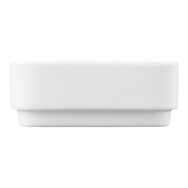 Schonwald 9197901 Avanti Gusto 4 1/2" x 2 7/8" Continental White Porcelain Sugar Packet Holder - 12/Case