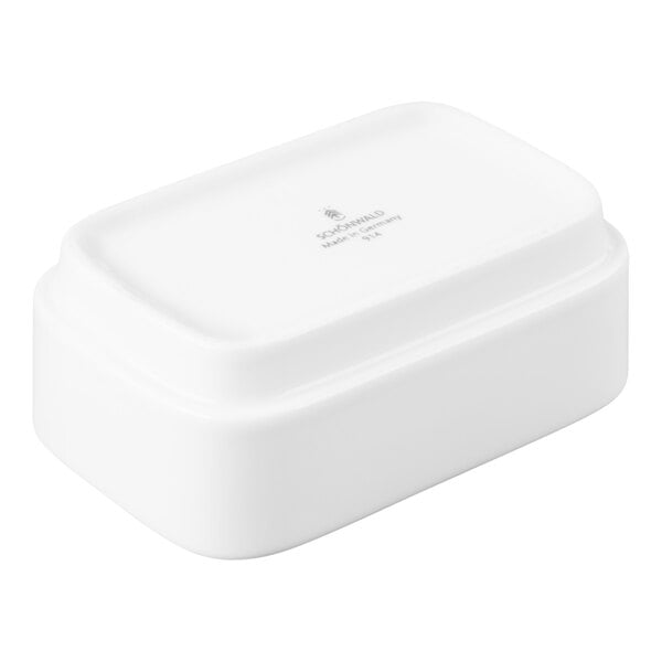 Schonwald 9197901 Avanti Gusto 4 1/2" x 2 7/8" Continental White Porcelain Sugar Packet Holder - 12/Case