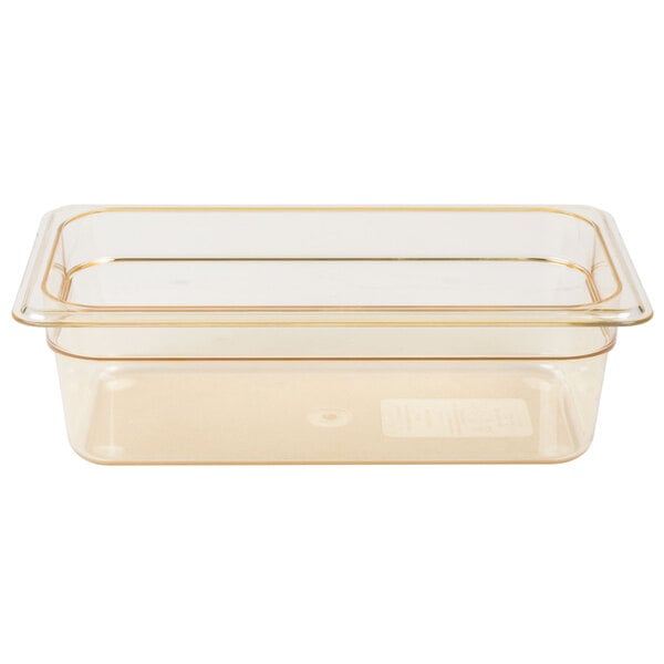 Carlisle 3086113 StorPlus 1/3 Size Amber High Heat Food Pan - 4