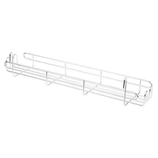 A white metal Metro SmartWall G3 utility shelf with two shelves.
