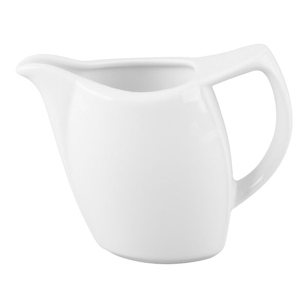 Schonwald 9194730 Avanti Gusto 10 oz. Continental White Porcelain Creamer - 6/Case