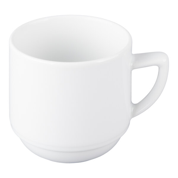 Schonwald Avanti Gusto 9.5 oz. Continental White Porcelain Stacking Mug - 6/Case