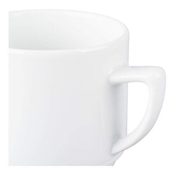 Schonwald Avanti Gusto 9.5 oz. Continental White Porcelain Stacking Mug - 6/Case