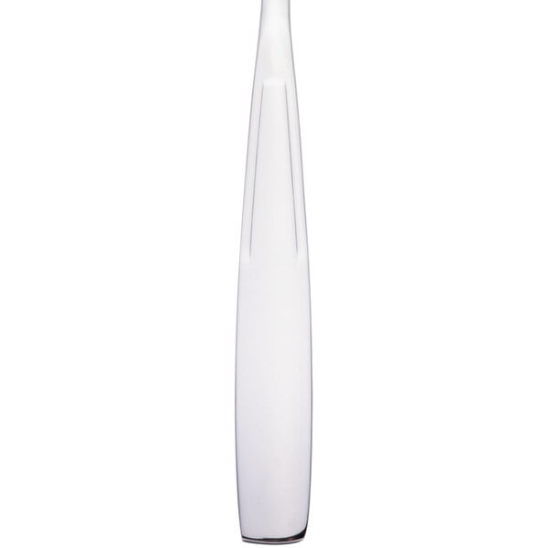 A Libbey stainless steel salad fork with a white handle.
