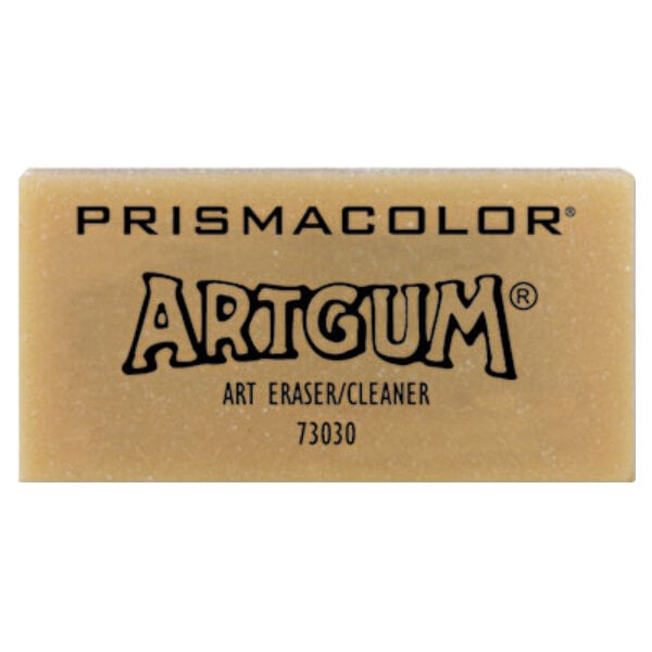 A rectangular yellow Prismacolor ArtGum eraser with black text.