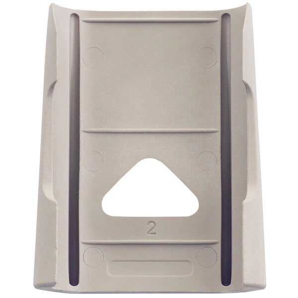 A white plastic MetroMax 4 connector wedge with two holes.