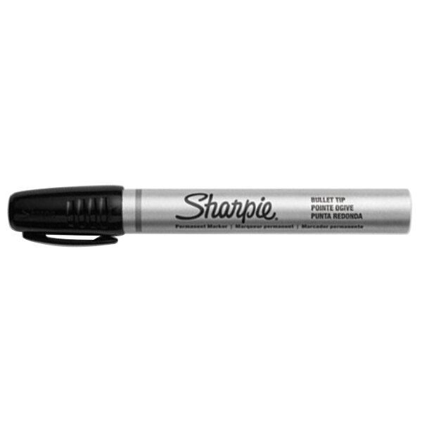 A close-up of a black Sharpie Pro Permanent Marker tip.