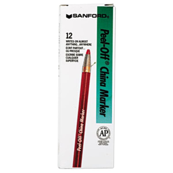 SHARPIE Peel-Off China Markers, Red, 12 Count