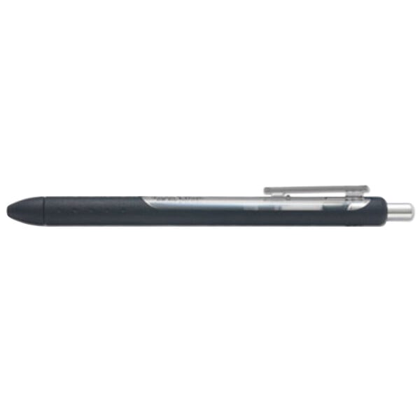 A Paper Mate black gel pen with a black and silver barrel and clip.