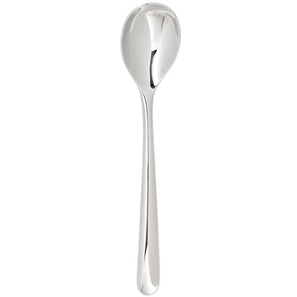 A silver Chef & Sommelier stainless steel teaspoon with a black handle.