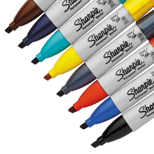 Sharpie 1927322 Assorted Colors Chisel Tip Permanent Marker 8 Pack