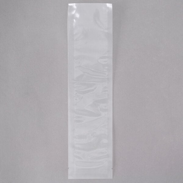 A white rectangular plastic bag with a gray border.