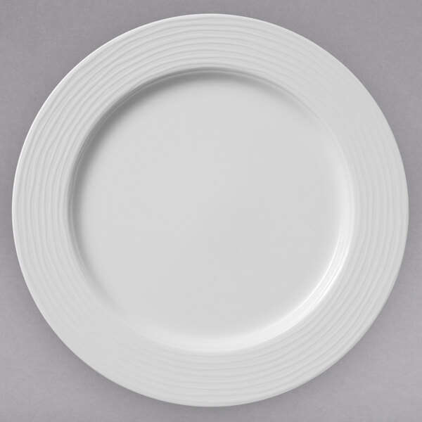 A white Villeroy & Boch porcelain plate with a circular edge.