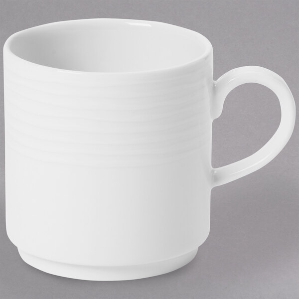 A Villeroy & Boch white porcelain mug with a handle.