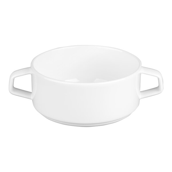 Villeroy & Boch Affinity 11.5 oz. White Porcelain Stackable Soup Cup with Handles - 6/Case