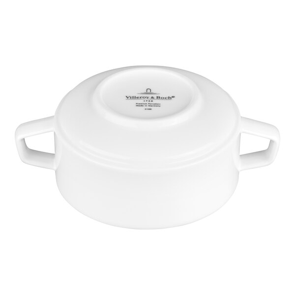 Villeroy & Boch Affinity 11.5 oz. White Porcelain Stackable Soup Cup with Handles - 6/Case