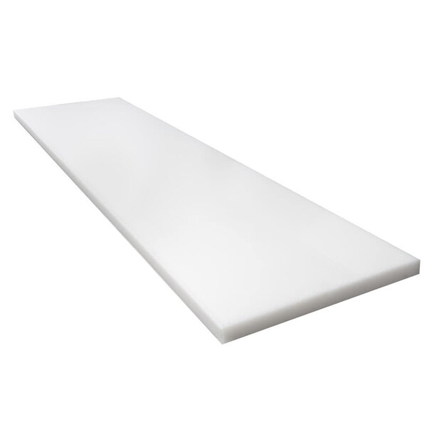 A white rectangular cutting board on a white background.