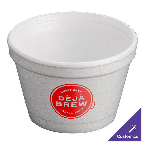 A Dart white styrofoam food container.