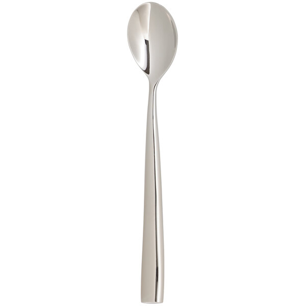 An Arcoroc stainless steel iced tea spoon with a long handle.