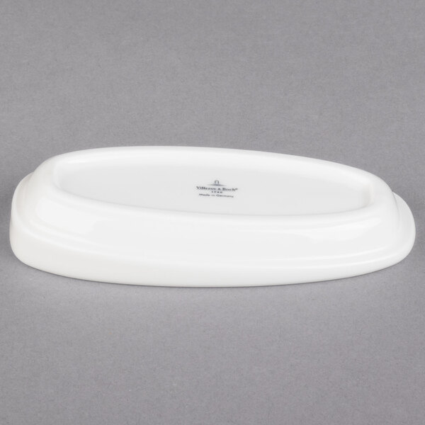 A white oval Villeroy & Boch porcelain sugar bowl cover.