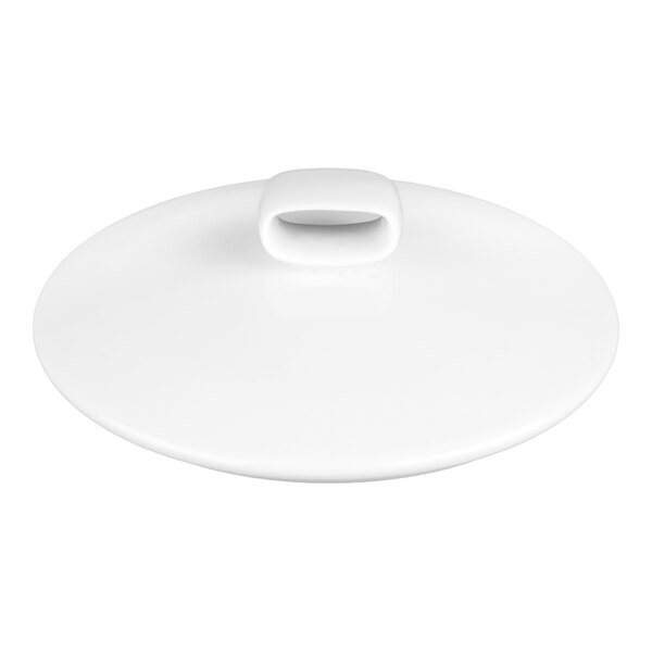 Villeroy & Boch Affinity 4 3/8" White Porcelain Serving Dish Lid with Knob - 6/Case