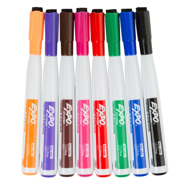 Expo Dry Erase Markers, Ultra Fine Point, Assorted, 8/Pack