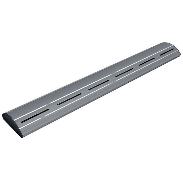 A long metal Hatco curved infrared food warmer.