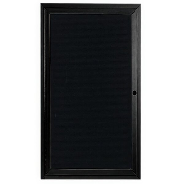 A black rectangular Aarco message center with a black frame.
