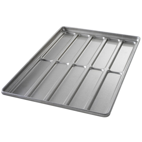 A Chicago Metallic hoagie bun pan with 10 molds.
