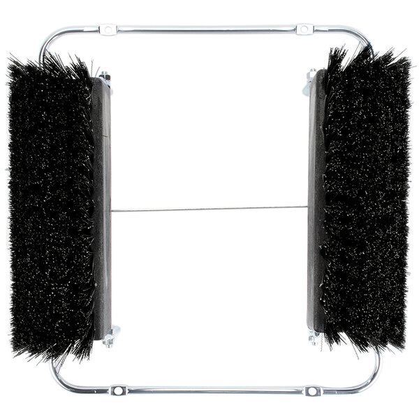 A Carlisle black boot and shoe brush with black bristles on a metal rod.