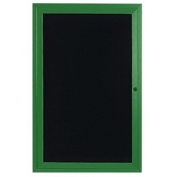 A green framed black letter board.