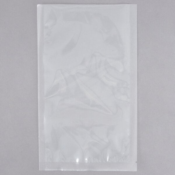 A clear plastic bag with a white background.