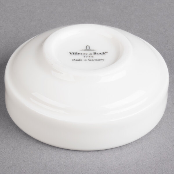 A white porcelain bowl with black text that says "Villeroy & Boch Affinity"