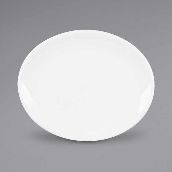 A white oval coupe china platter.