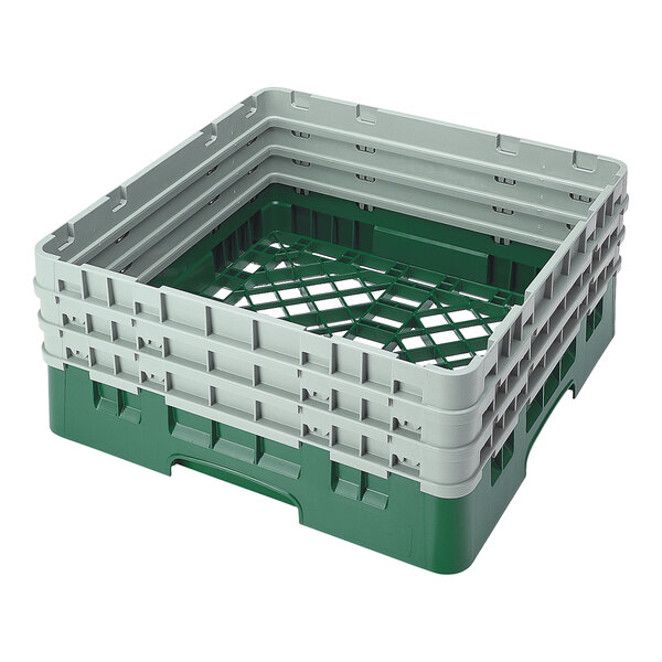 Cambro BR712119 Sherwood Green Camrack Full Size Base Rack with Closed Sides and 3 Extenders