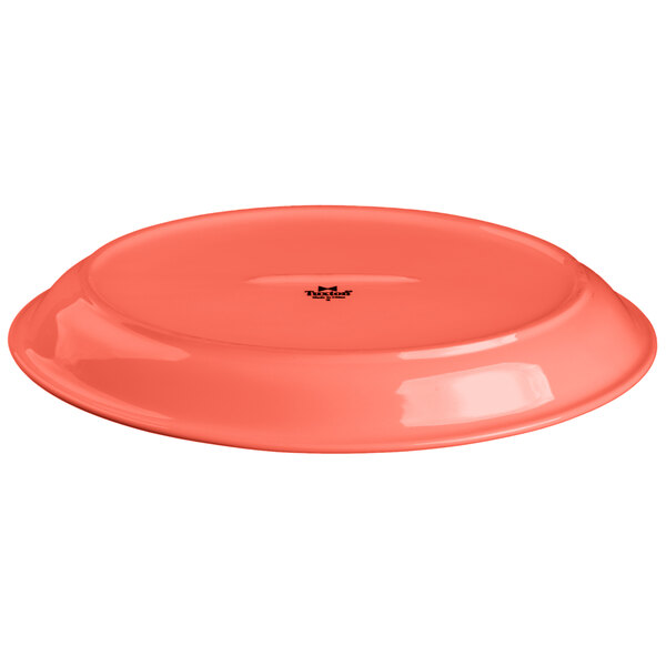 A Tuxton Cinnebar oval china platter on a table.