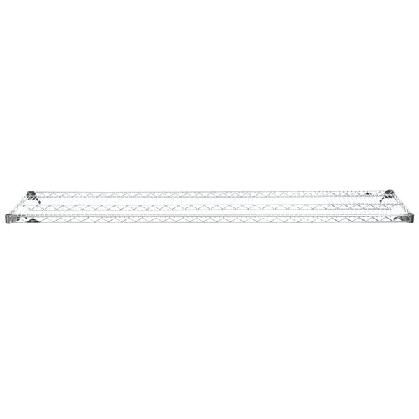 A Metro Super Erecta wire shelf with metal bars.