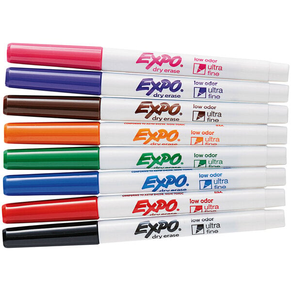 Expo 1884309 Assorted 8-Color Low-Odor Ultra Fine Point Dry Erase ...