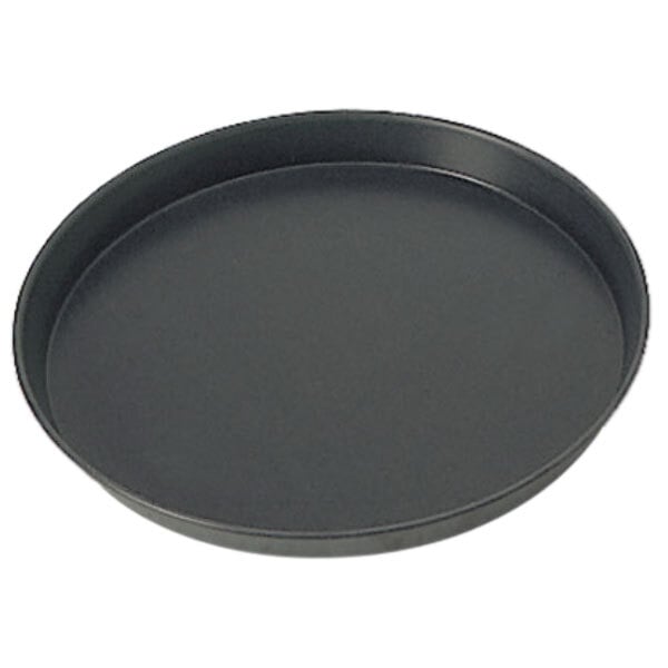 A black Matfer Bourgeat tart/quiche pan with a white background.