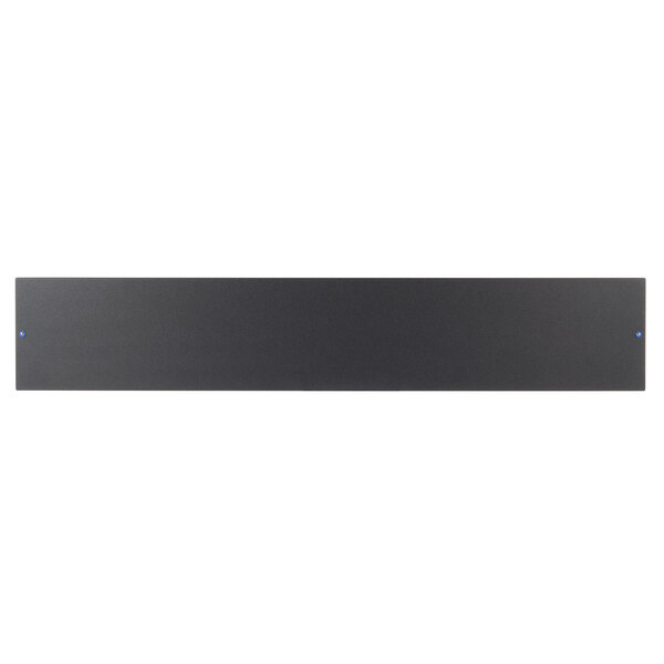 A black rectangular Vollrath wood shelf.