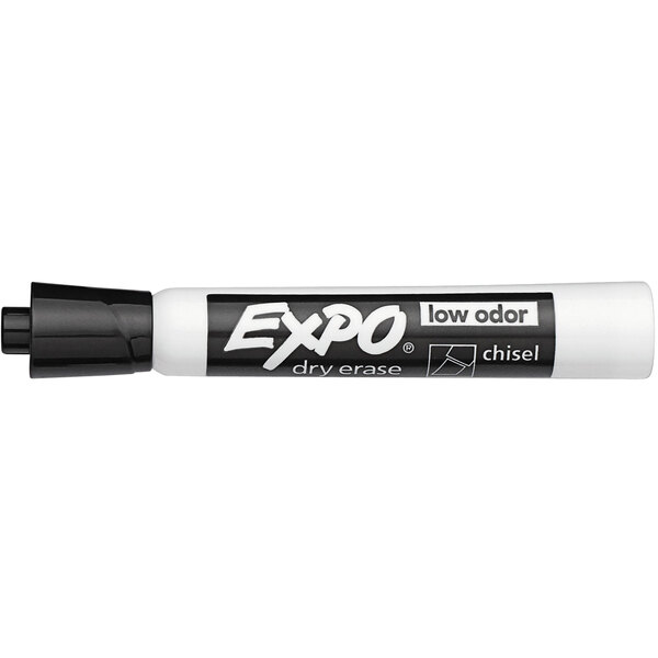 EXPO Low Odor Dry Erase Markers, Fine Tip, Black, 12 Count