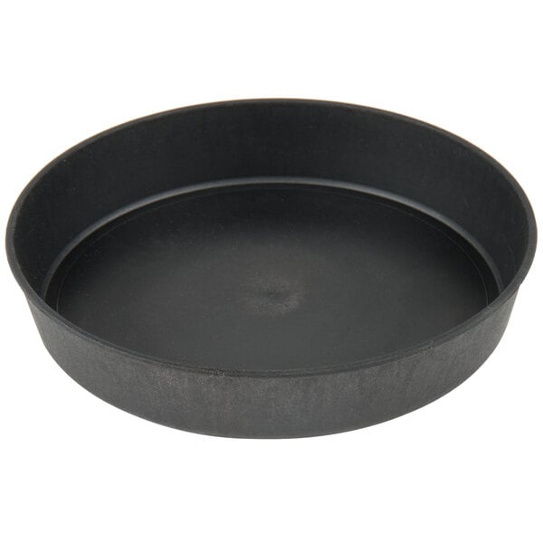 A black Matfer Bourgeat tartlet pan with a round bottom.