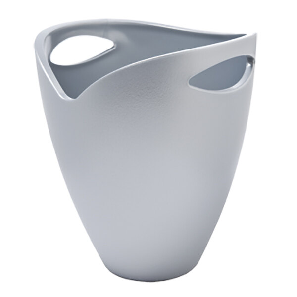 A Franmara silver heavy-duty tulip bottle bucket with handles.