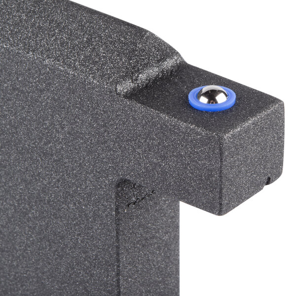 A close up of a black wood Vollrath short crossbar.