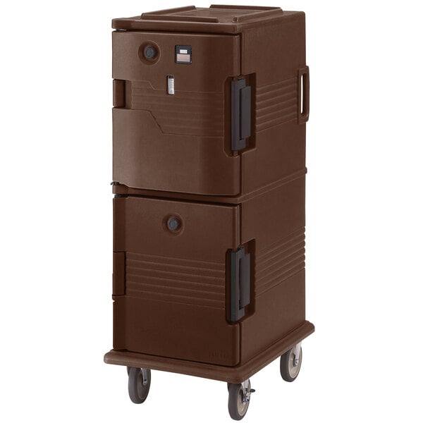 A dark brown Cambro Ultra Camcart with black handles.