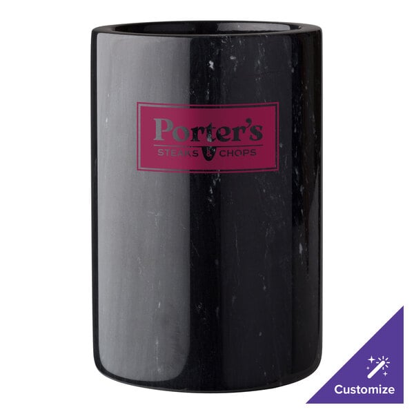 A black marble Franmara wine cooler.