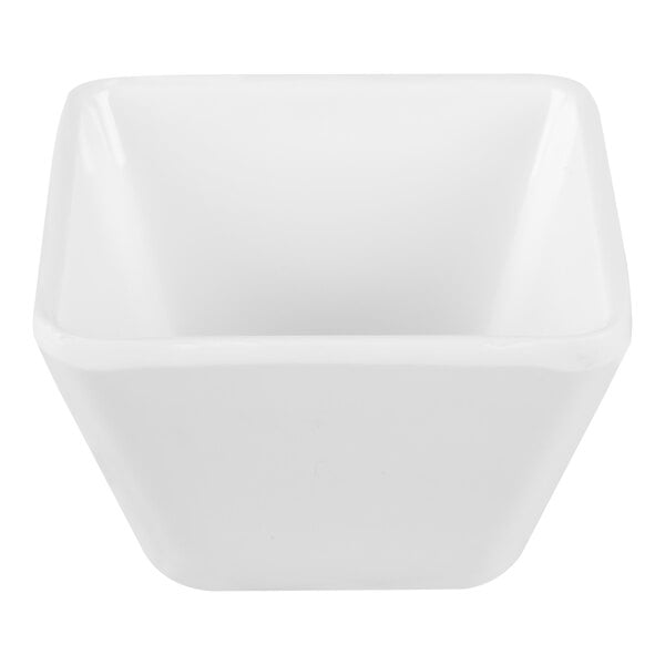 Vollrath V22211 3 oz. White Extra, Extra-Small Square Melamine Bowl