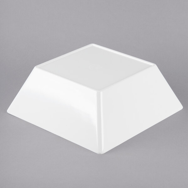 A white square Vollrath melamine bowl.