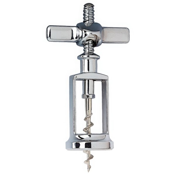 A Franmara chrome-plated corkscrew with a screw on top.