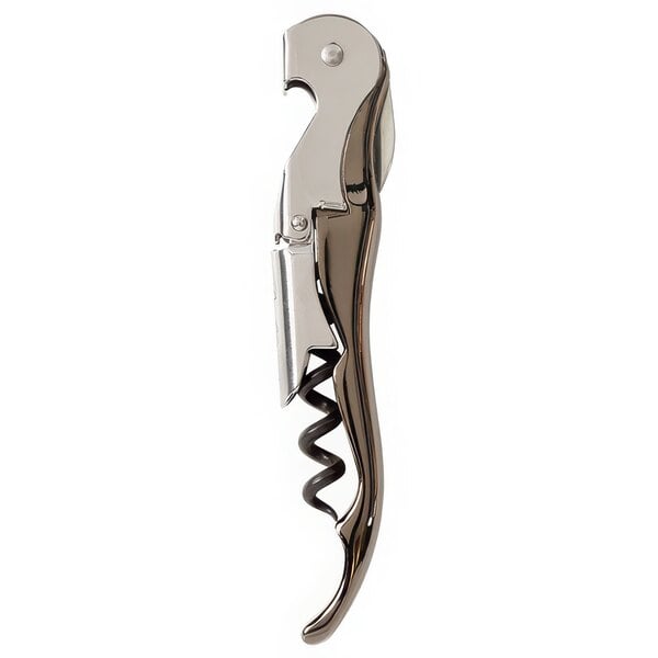 A Pulltap's corkscrew with a graphite and silver metal handle.